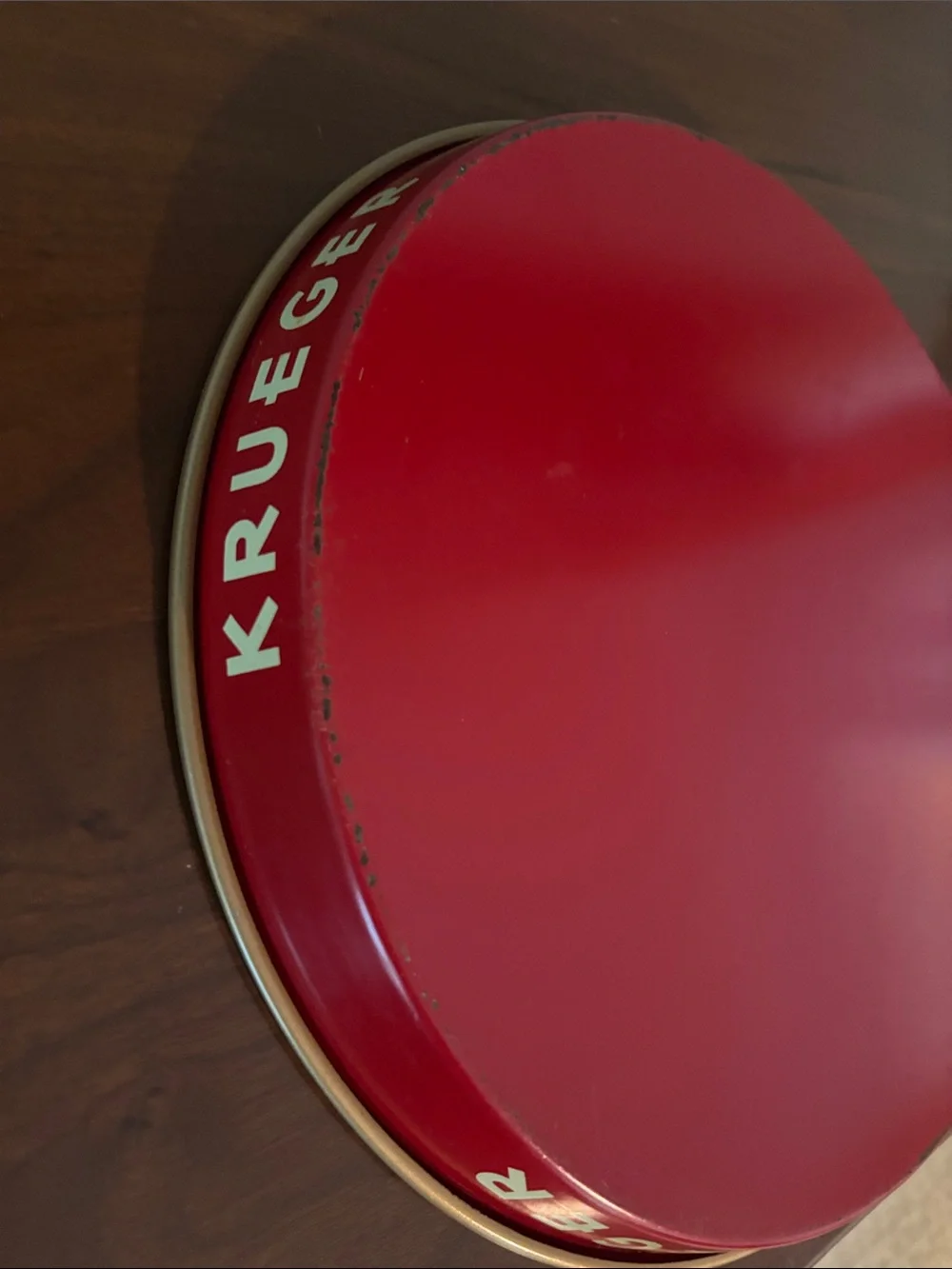 Vintage Krueger Beer-Ale Red and Gold Serving Tray
